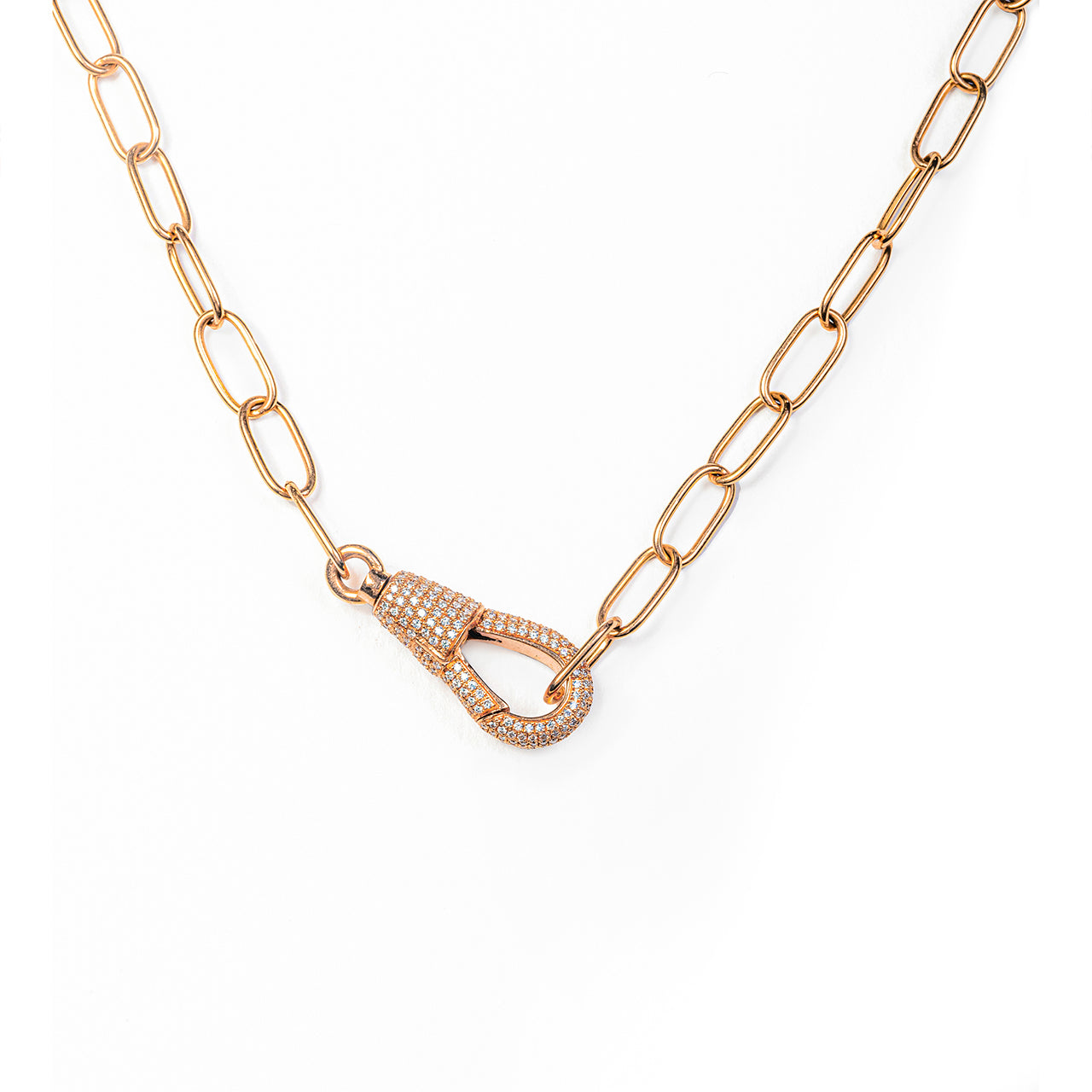 Long Link Padlock Chain Necklace