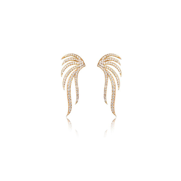 White Diamond Angel Wing Earring