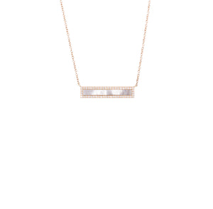 Mother of Pearl and Diamonds Bar Necklace