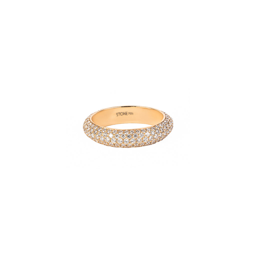 Thin White Dome Diamond Ring