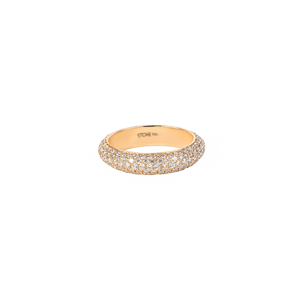 Thin White Dome Diamond Ring