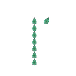 Rock Emerald Earring with one Pear Stud