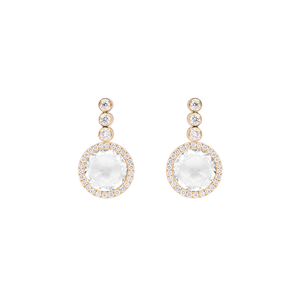 Shimmer Quartz Diamond Earring