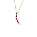Ruby & Diamonds Crescent Necklace