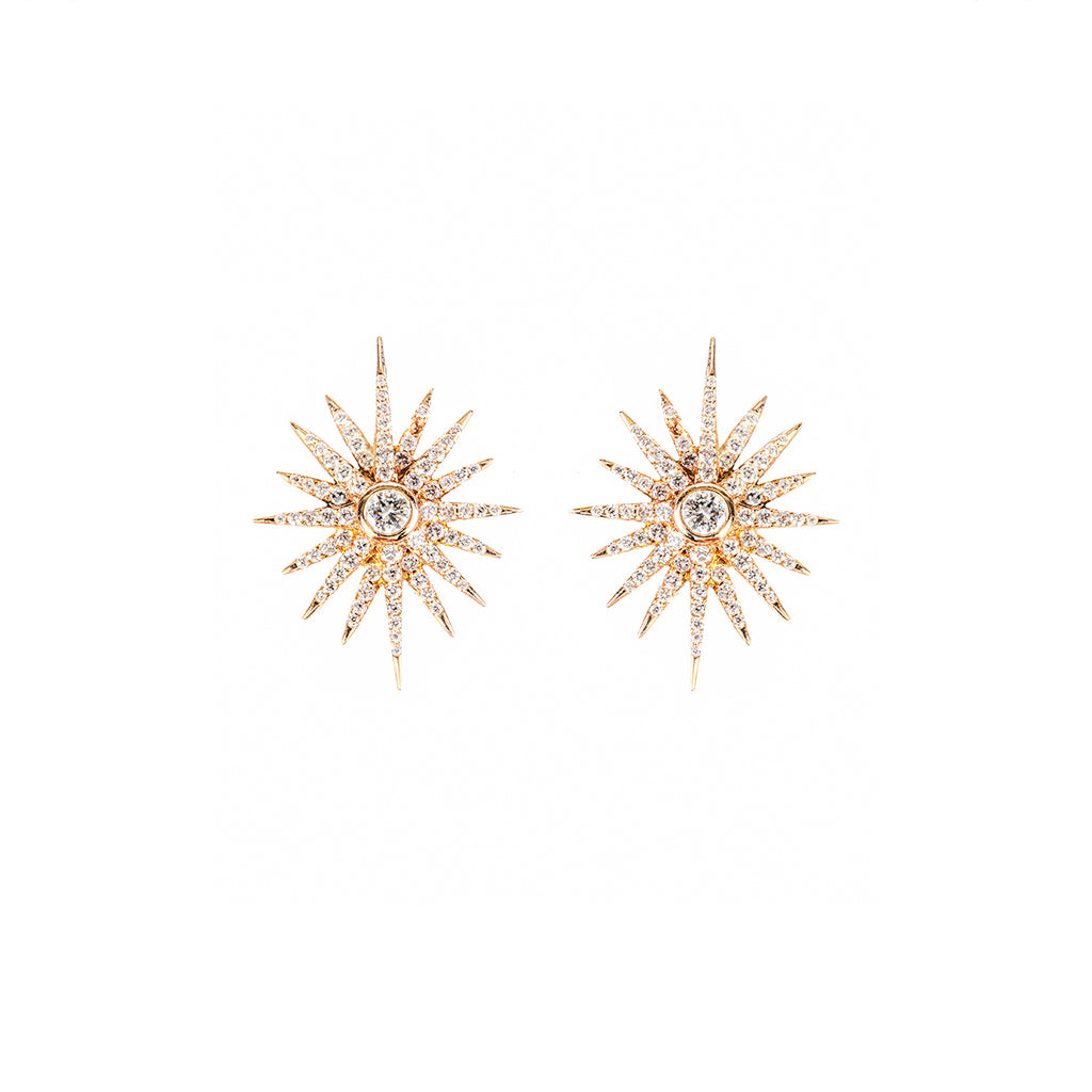 Star Burst Diamond Earring