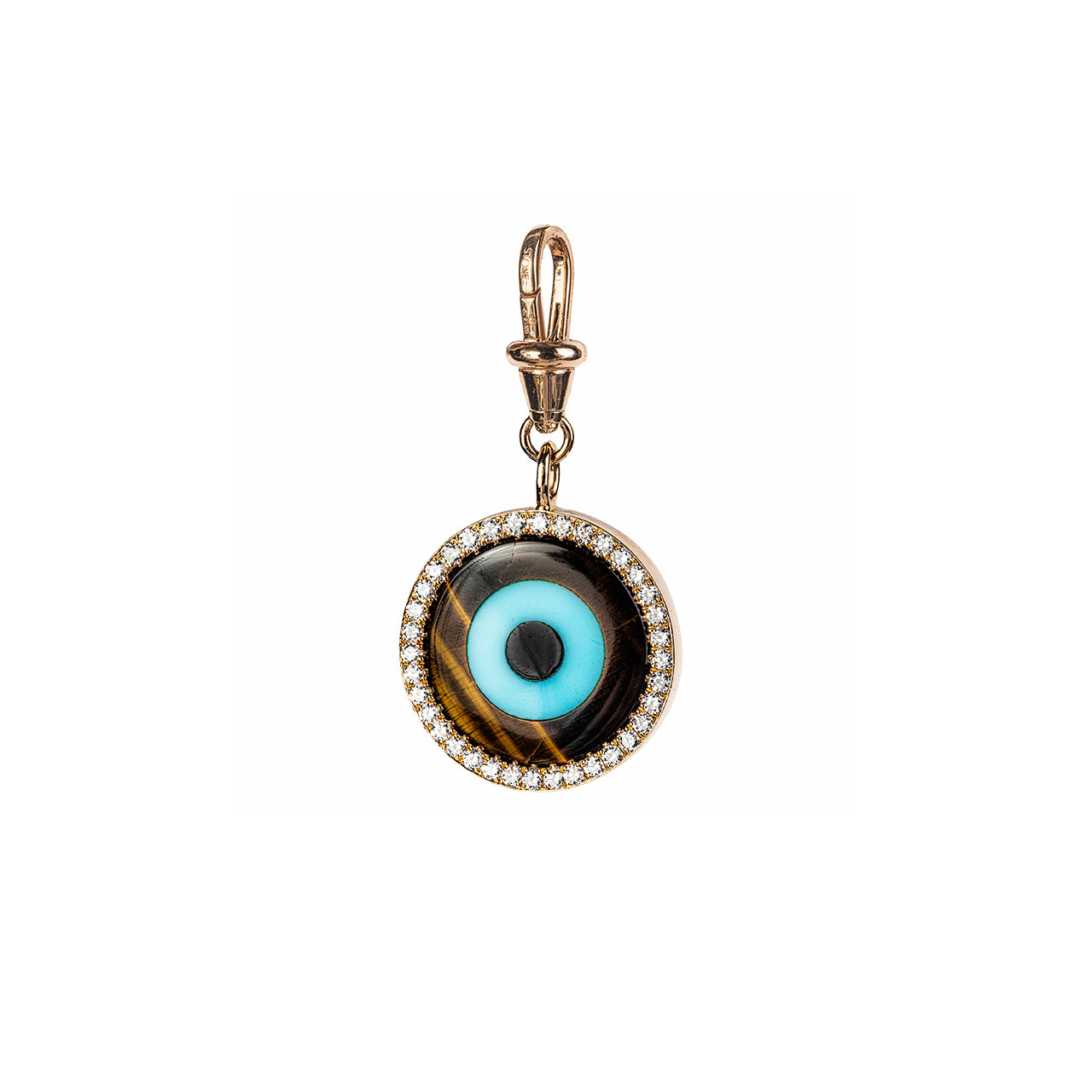 Tiger Eye Diamond Charm