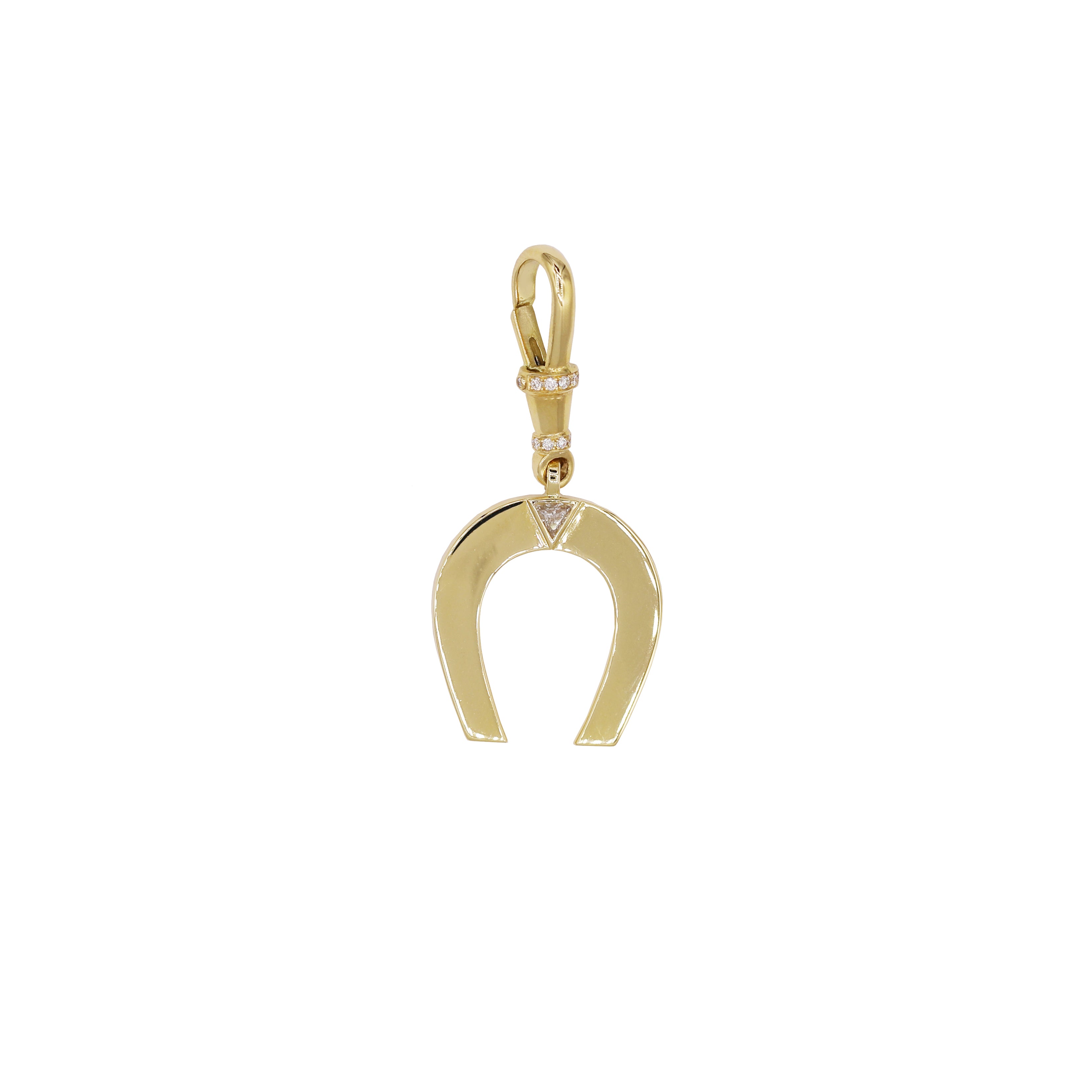 Triangle Diamond Horseshoe Charm
