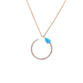 Turquoise Open Circle Necklace