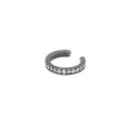 White Diamond on Black Earcuff