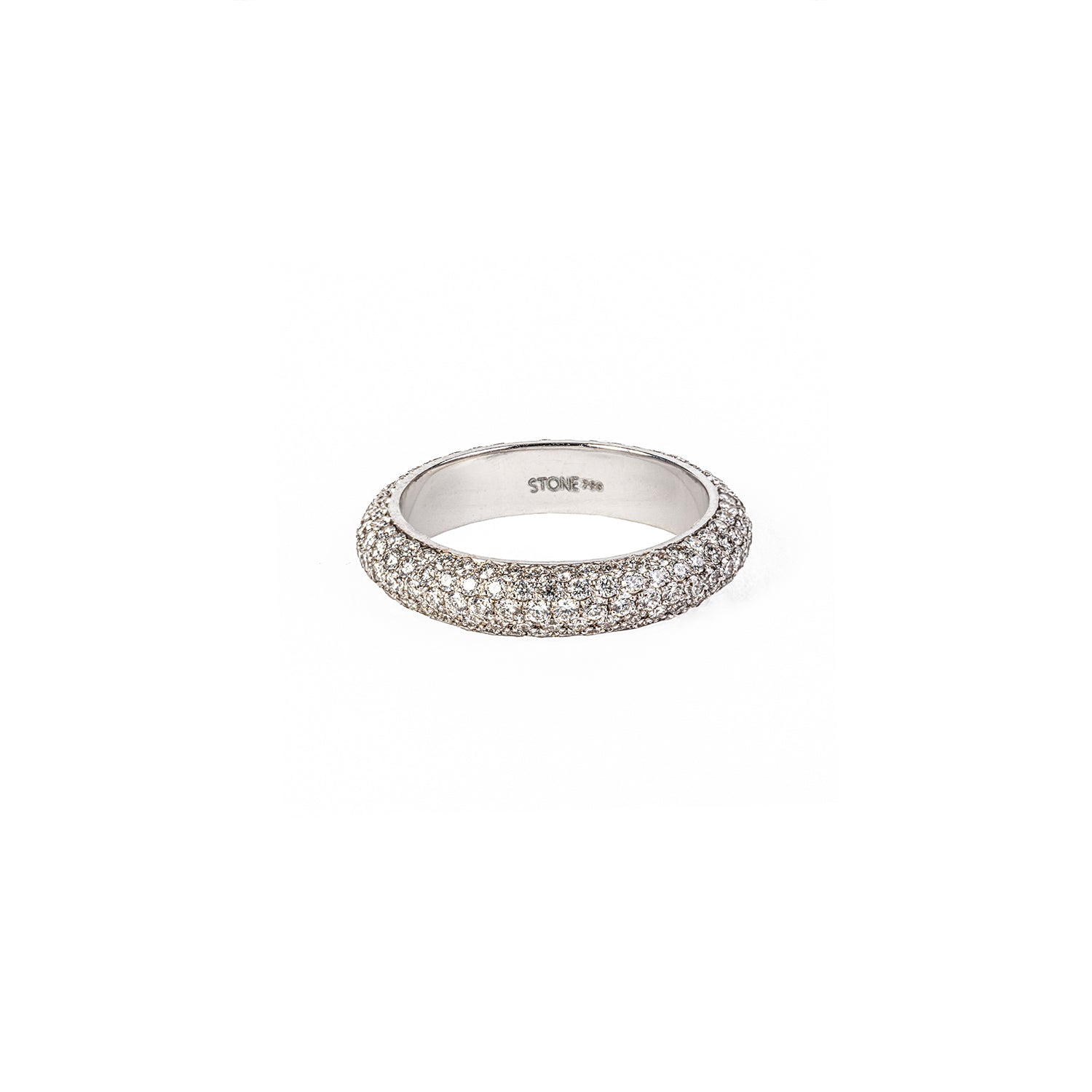 Thin White Dome Diamond Ring