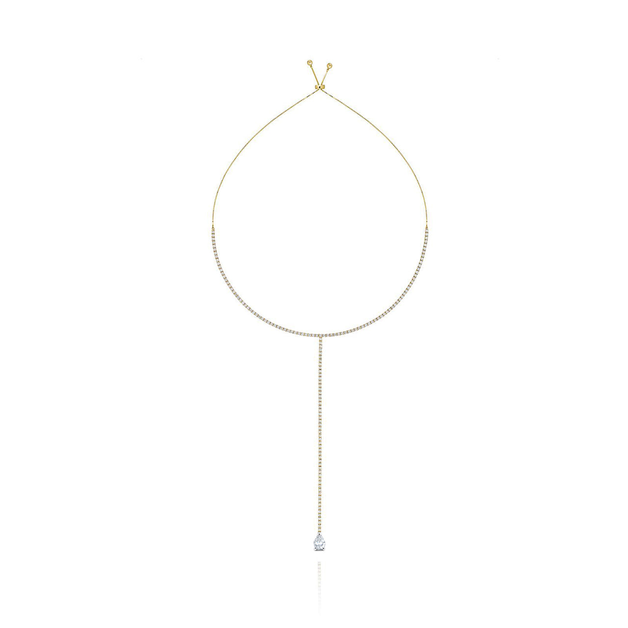 Long Pear Diamond Sliding Choker